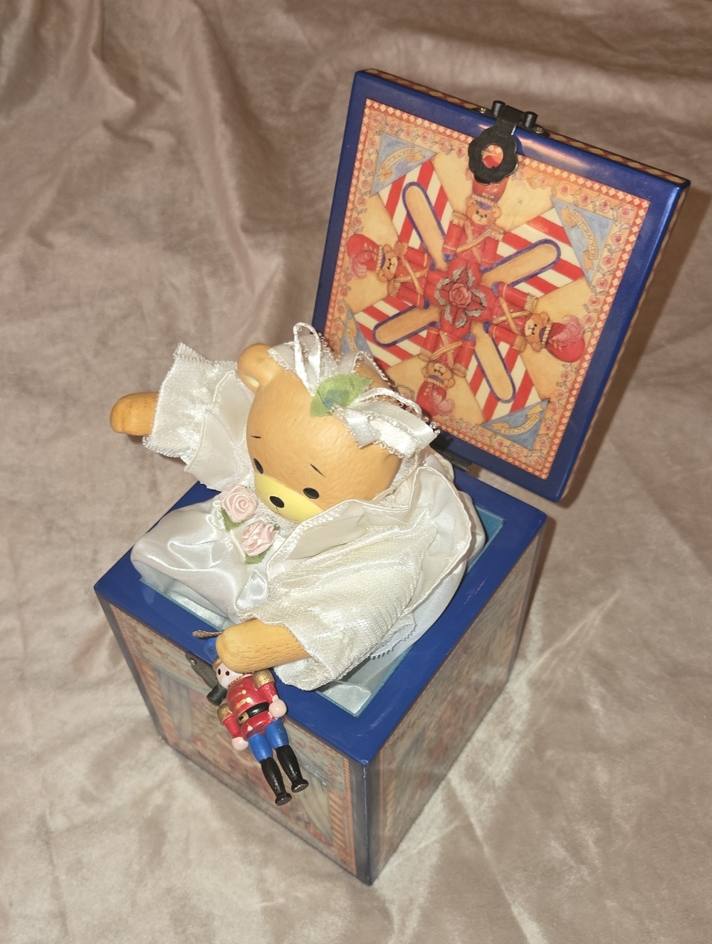 VTG Lucy & Me Nutcracker Suite Clara Musical Jack-in-the-Box with Teddy Bride